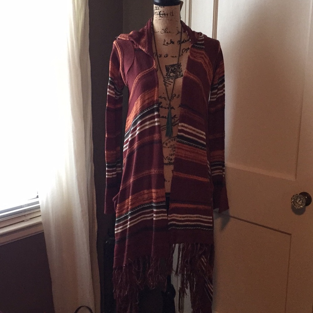 Elan Fringed Hooded Sweater